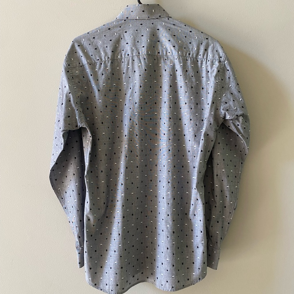 Jared Lang Gray Button Down With Black And White … - image 7